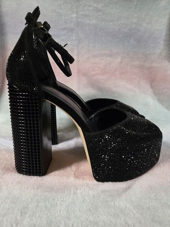 MICHAEL Michael Kors Shoes - MICHAEL Michael Kors Black Crystal Platform Block Heel Sandals